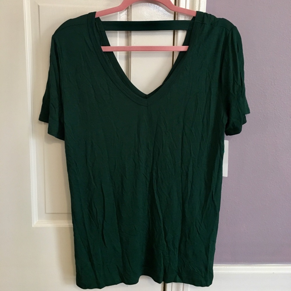 Nine Britton Cut Out Back Green Knit Top